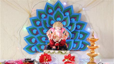 गणपत ड क र शन २०१९ Ganpati Decoration With Paper Pea Eco Friendly Ideas You