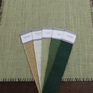 SAGE GREEN Burlap Table Runner With 1/2 Fringe - Etsy