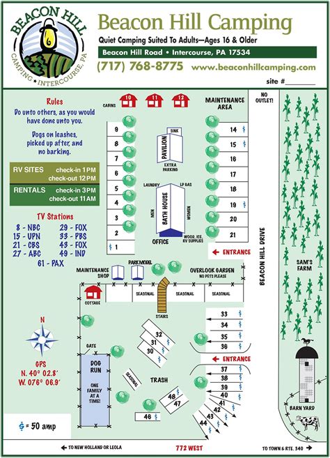 Beacon Hill Camping Site Map