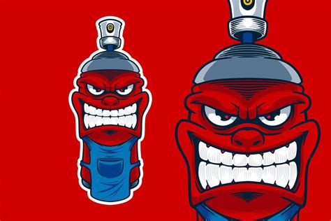 spray can graffiti mascot vector illustration 10425336 Vector Art at ...