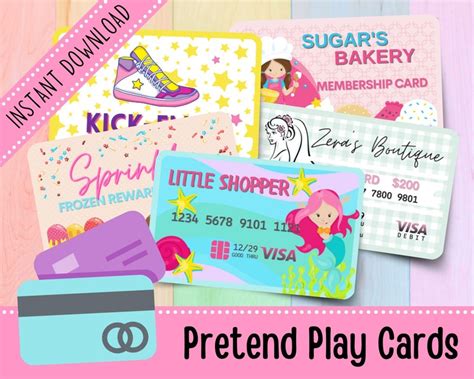 Pretend Play Cards for Kids Fake Credit Cards for Kids - Etsy Canada