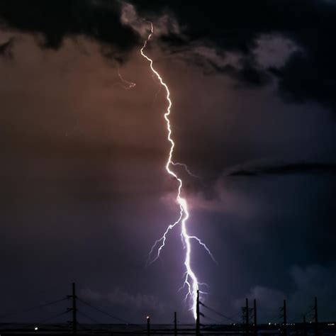 Premium Photo | Lightning in sky at night