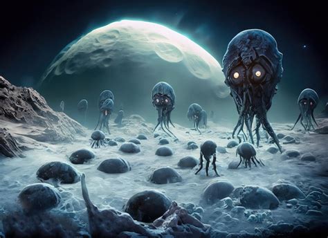 Premium AI Image | a group of alien creatures on a planet