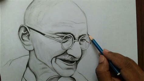 Pencil Mahatma Gandhi Drawing Images - bmp-point