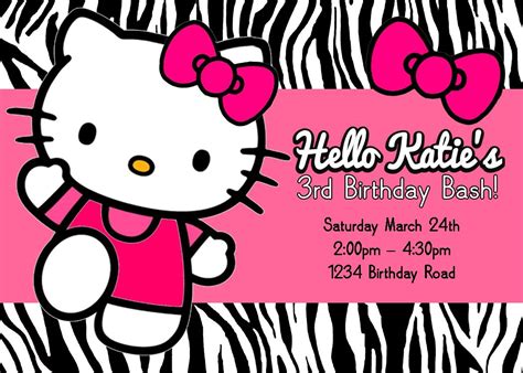 Free Printable Hello Kitty Birthday Party Invitations Template | Drevio ...