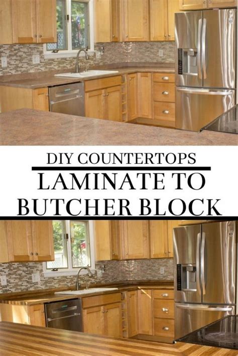 DIY Countertop Makeover from Laminate to Butcher Block for Less