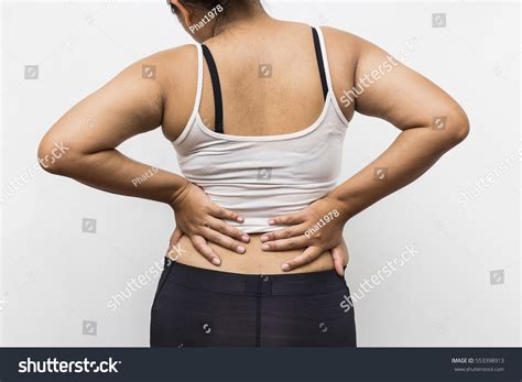 Fat Overweight Womanobese Women Back Pain Stock Photo 553398913 ...