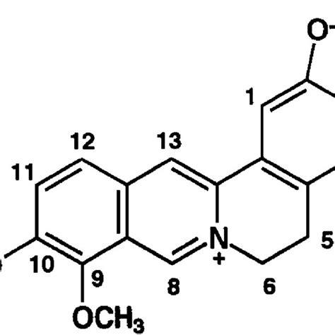 Chemical structure of berberine. | Download Scientific Diagram