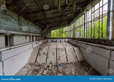 Old Abandoned Indoor Swimming Pool in Chernobyl Editorial Stock Image ...