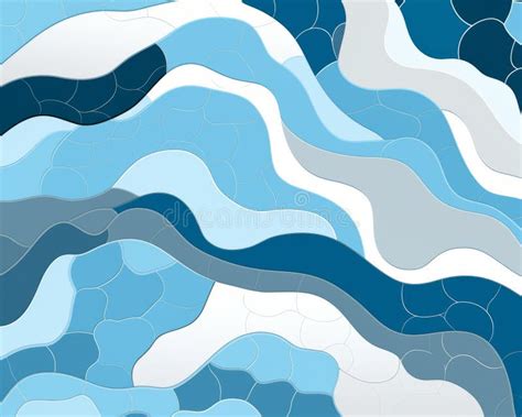 A Blue and White Abstract Background with Waves Stock Illustration ...