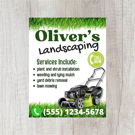 Lawn Mowing Flyer Cutting Services Lawn Care Flyer Mowing Etsy