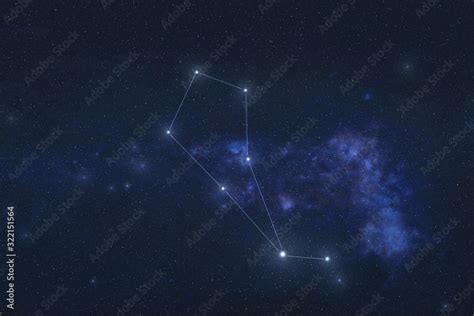 Bootes constellation stars in outer space. Bootes constellation lines ...