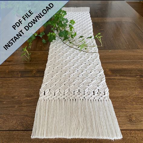 Macrame 'Diamond' Table Runner Pattern Instant | Etsy