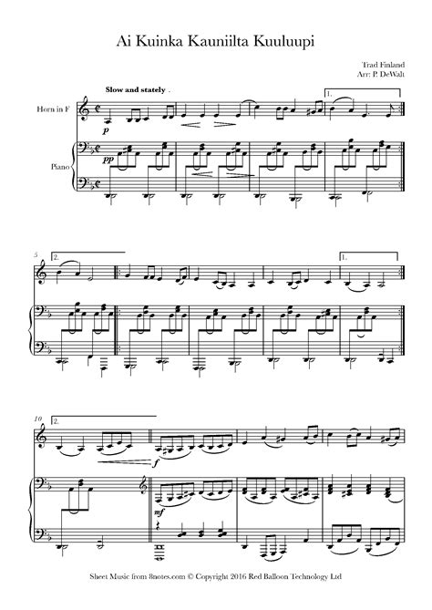 Free French Horn Sheet Music, Lessons & Resources - 8notes.com