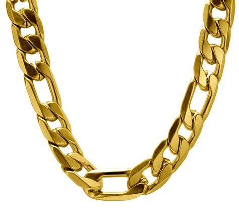 Mens Gold Figaro Chain Necklace : 18K Black Gold Solid FIGARO CHAIN ...