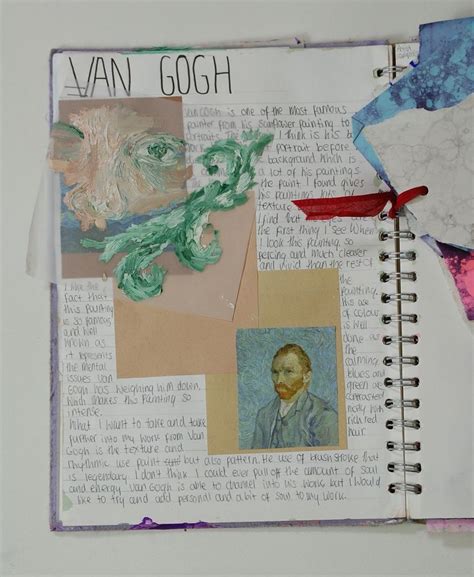 van gogh research sketchbook page.instagram-i3abellaa | Sketch book ...