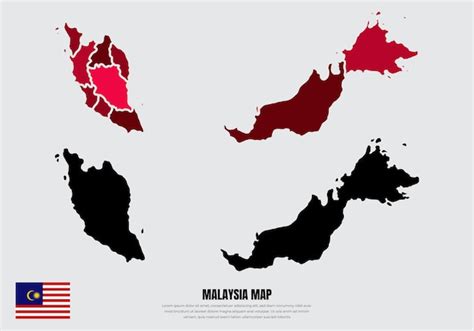 Premium Vector | Collection of silhouette malaysia maps design vector ...