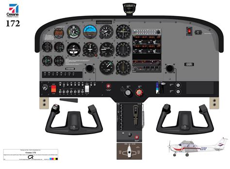 Cessna 172 with Conventional Instruments Cockpit Poster - Printed