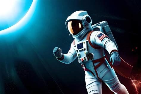 Premium AI Image | 3d astronaut spaceman on space background 3d ...