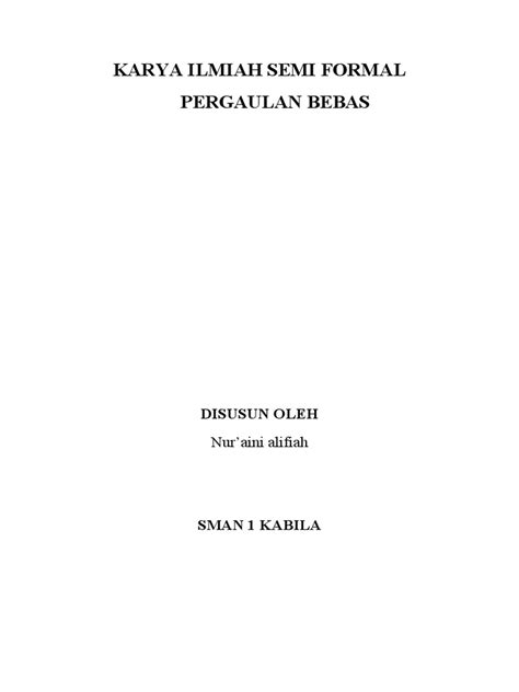 Karya Ilmiah Semi Formal 1 Pdf