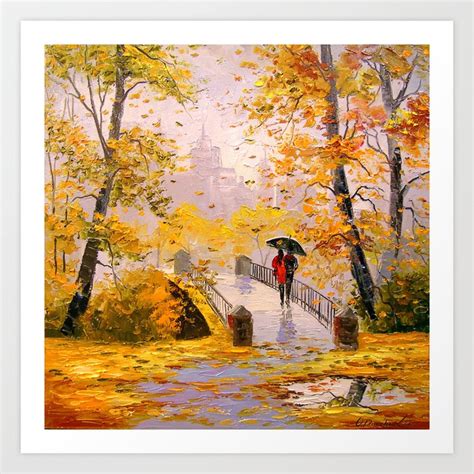 Walk in autumn after rain Art Print by OLHADARCHUK ART | Society6