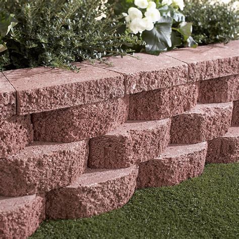 Basic Red Retaining Wall Block (Common: 4-in x 12-in; Actual: 4-in x 11 ...