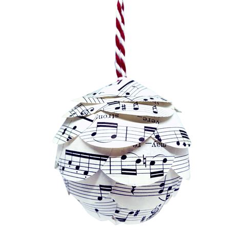 Music Christmas Ornaments, Up-Cycled Sheet Music by Joshua Fraass