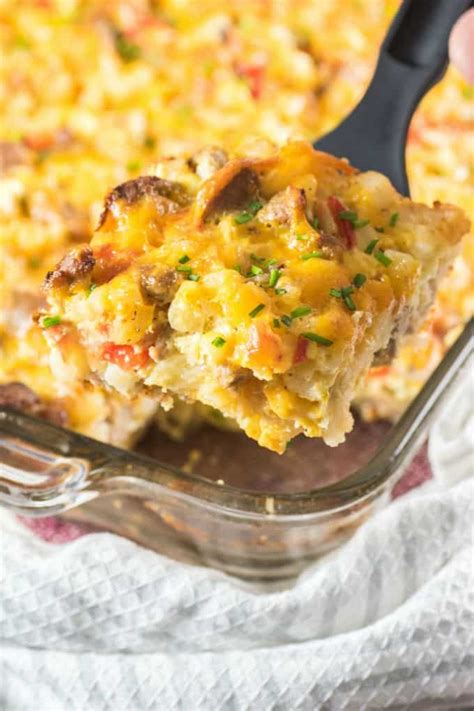 Turkey Sausage Hash Brown Breakfast Casserole