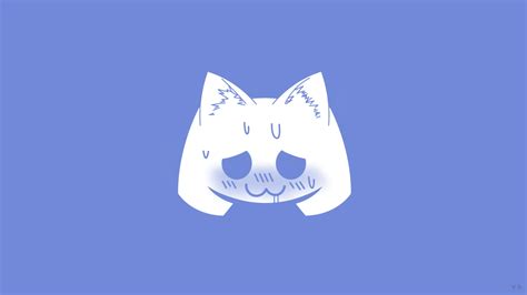 #logo #Discord digital art cat ears simple background #blue #white # ...