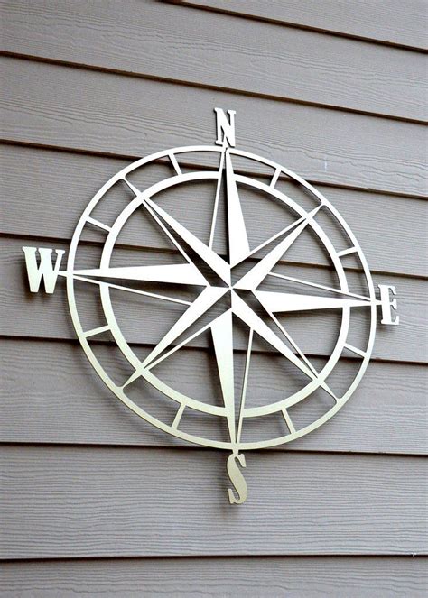 Nautical Compass Rose Metal Wall Art | Compass wall decor, Metal tree ...