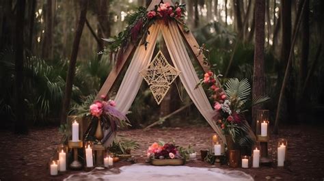 Premium AI Image | Boho Wedding Altar Decor