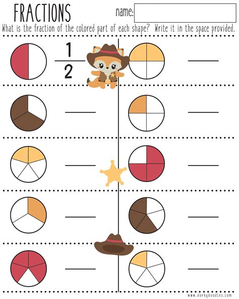 Printable Math Worksheets Fractions