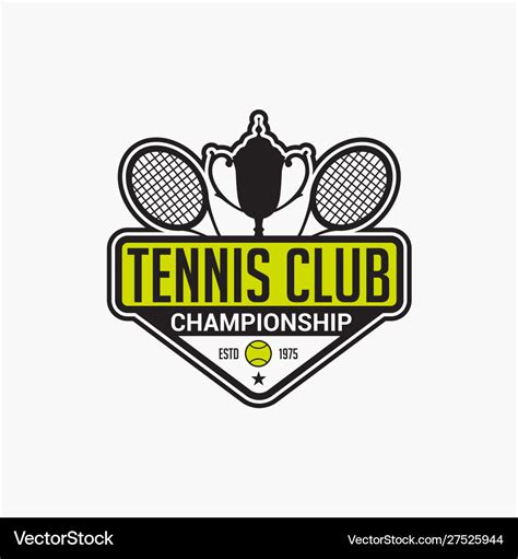 Tennis club badge logo-7 Royalty Free Vector Image