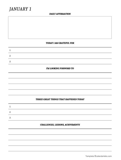 Daily Gratitude Journal Template - Free Printable Templates