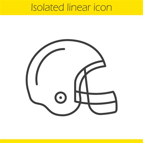 American football player helmet linear icon. Thin line illustration ...