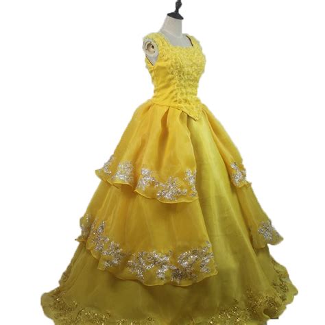 Popular Belle Yellow Dress-Buy Cheap Belle Yellow Dress lots from China ...