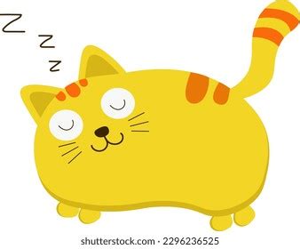 Fat Yellow Cat Sleeping On White Stock Vector (Royalty Free) 2296236525 ...