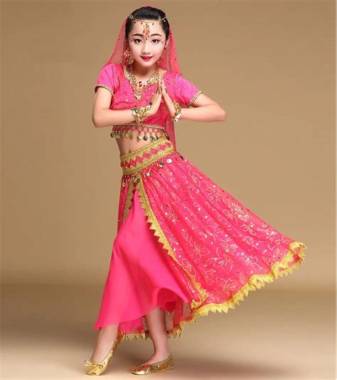 2018 Dancewear Children Belly Dance Costume Set Indian Dance Costumes ...