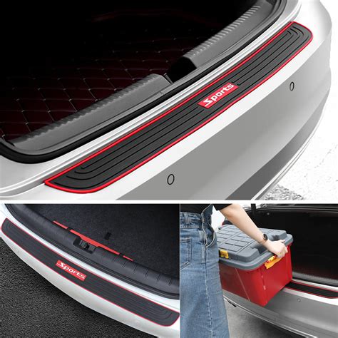 universal car rear trunk sill bumper guard protector rubber pad cover ...