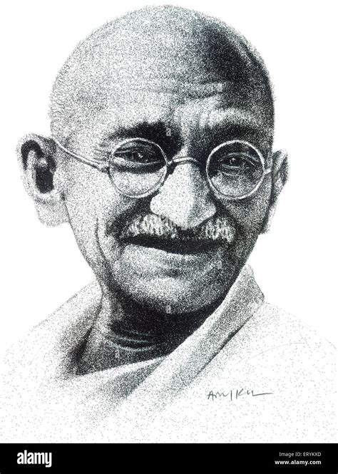 Mohandas Karamchand Gandhi Mahatma Gandhi drawing painting sketch Stock ...