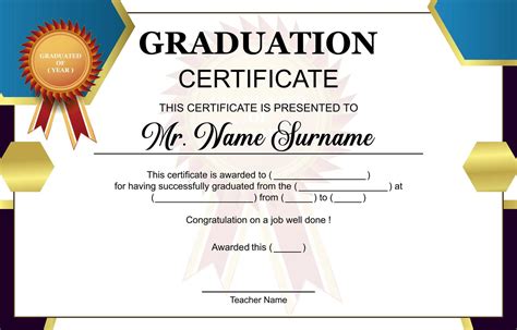 Graduation Certificate Template 2388205 Vector Art at Vecteezy