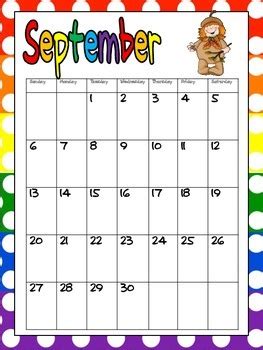 Free Printable Teacher Calendar Templates