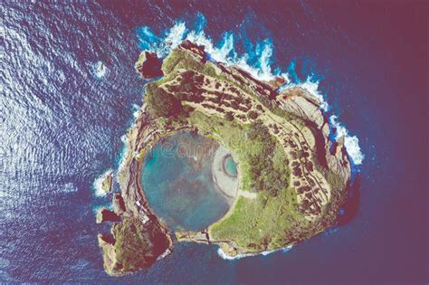 Aerial View of Islet of Vila Franca Do Campo, Sao Miguel Island, Azores ...