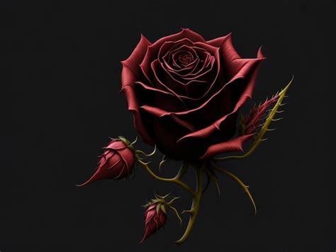 Premium AI Image | red rose with thorns