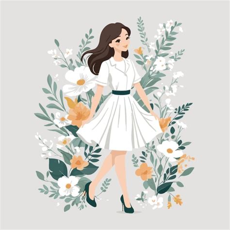 Premium Vector | Floral vector on white background