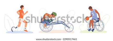 Set Cartoon Characters Young People Disability Stock Vector (Royalty ...