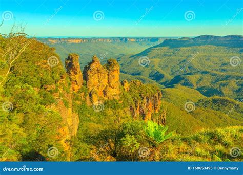 Blue Mountains Echo Point Lookout Stock Image - Image of hill, grose ...