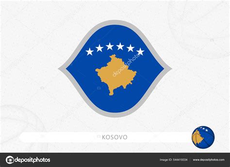 Kosovo Flag Basketball Competition Gray Basketball Background Stock ...