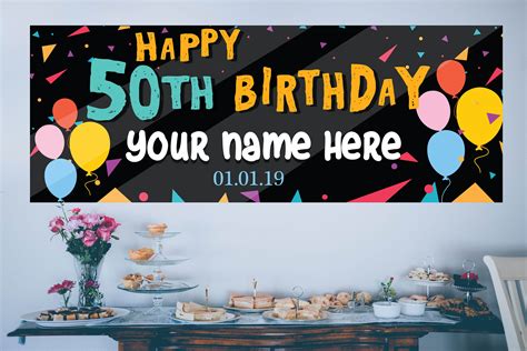 50th Birthday Banner Personalized Custom Party Banner Adult | Etsy