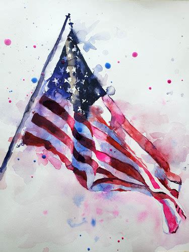 Original American Flag Watercolor Painting | mysite